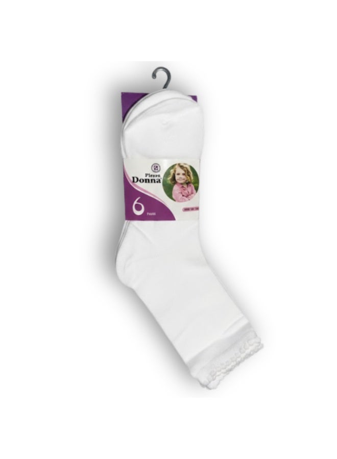 Pierre Donna Girls Long Socks Pack of 6 – Mix Colors Navy Blue / White / Black | Soft Cotton Blend | Breathable & Stretch Comfort | School & Daily Wear | Age 13–14 Years - Image 4